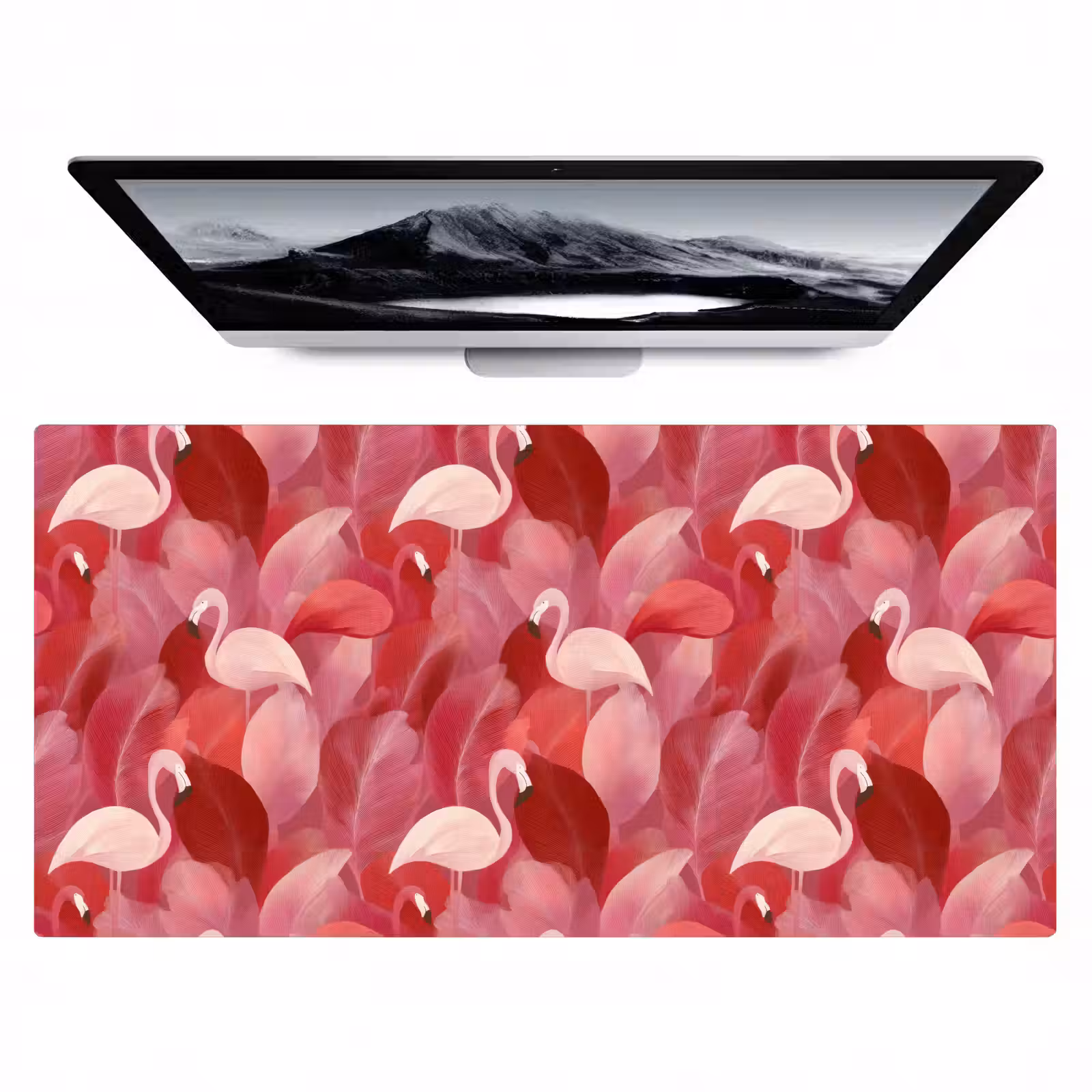 Bureau onderlegger - Flamingo - Botanisch - Elegant - Roze - Rood — 1