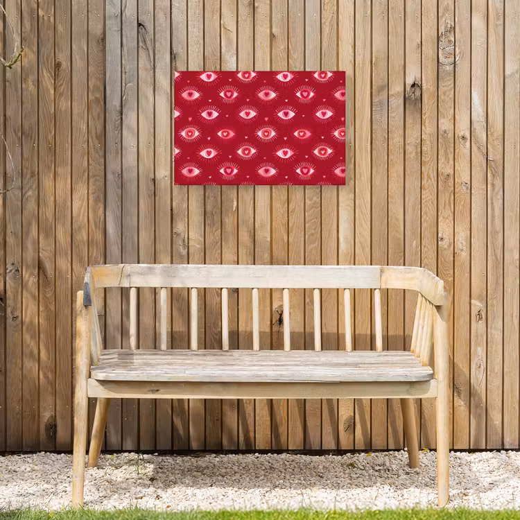 Buiten canvas - Ogen - Patroon - Roze - Donkerrood — 3