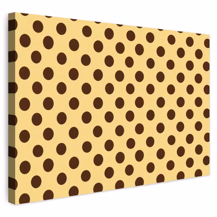 Buiten canvas - Polka Dot - Stippen - Retro - Geel - Bruin — 1