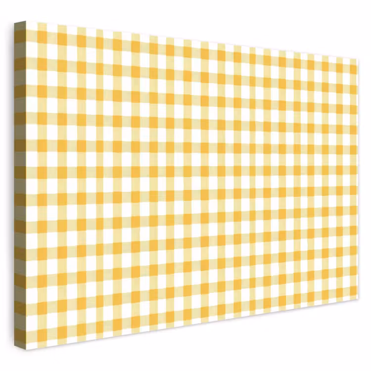 Buiten canvas - Ruit - Gingham - Klassiek - Geel en Wit — 1
