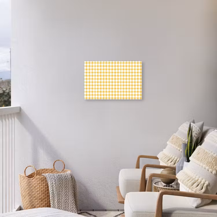 Buiten canvas - Ruit - Gingham - Klassiek - Geel en Wit — 4