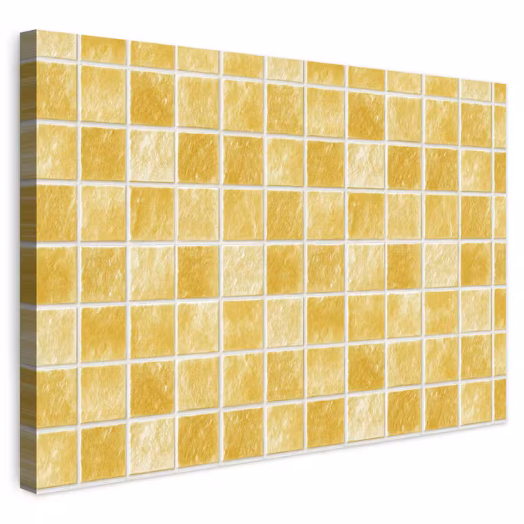 Buiten canvas - Tegels - Mozaïek - Textuur - Goudgeel — 1