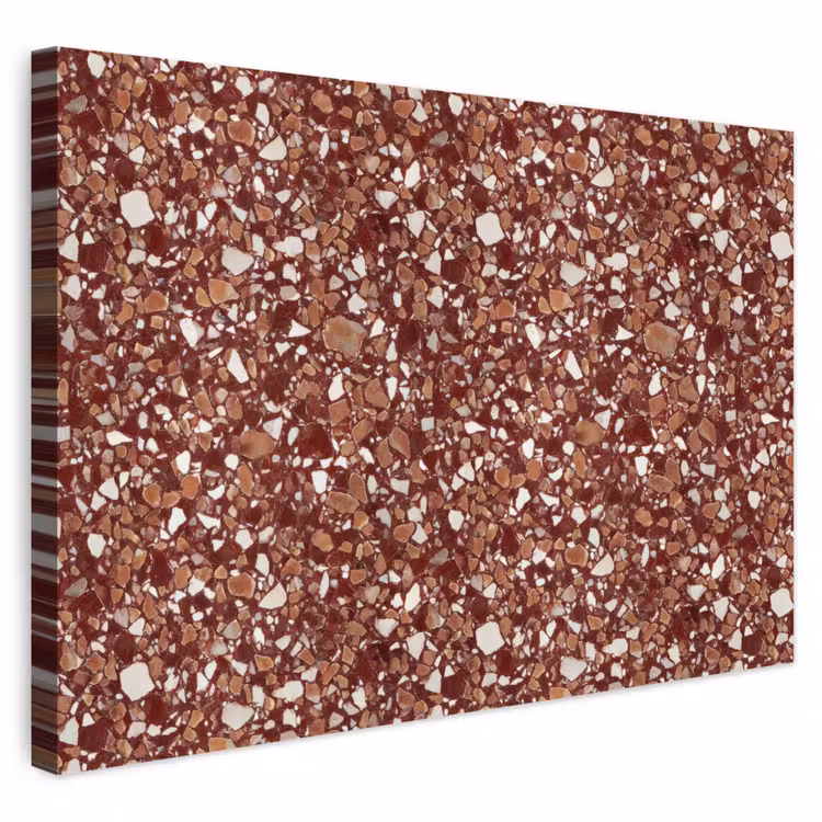 Buiten canvas - Terrazzo - Patroon - Steentextuur - Roodbruin — 1