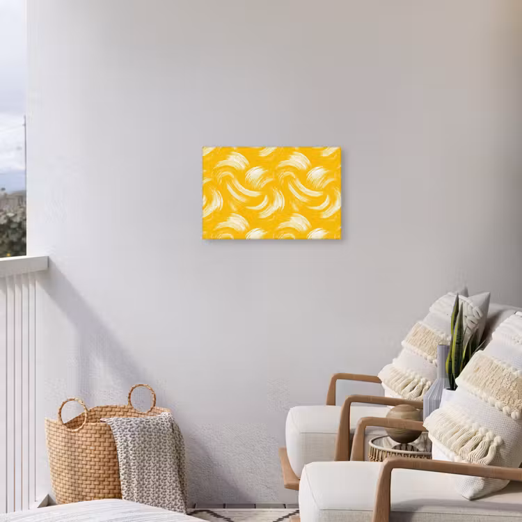 Buiten canvas - Verfstreken - Abstract - Dynamisch - Geel — 4