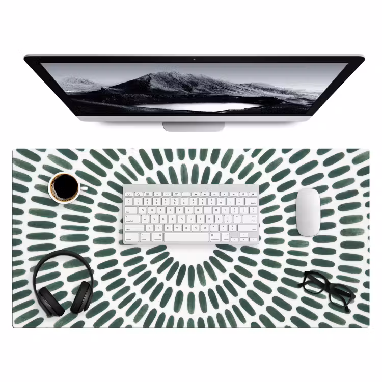 Bureau onderlegger - Abstract - Cirkel - Patroon - Modern - Groen — 4