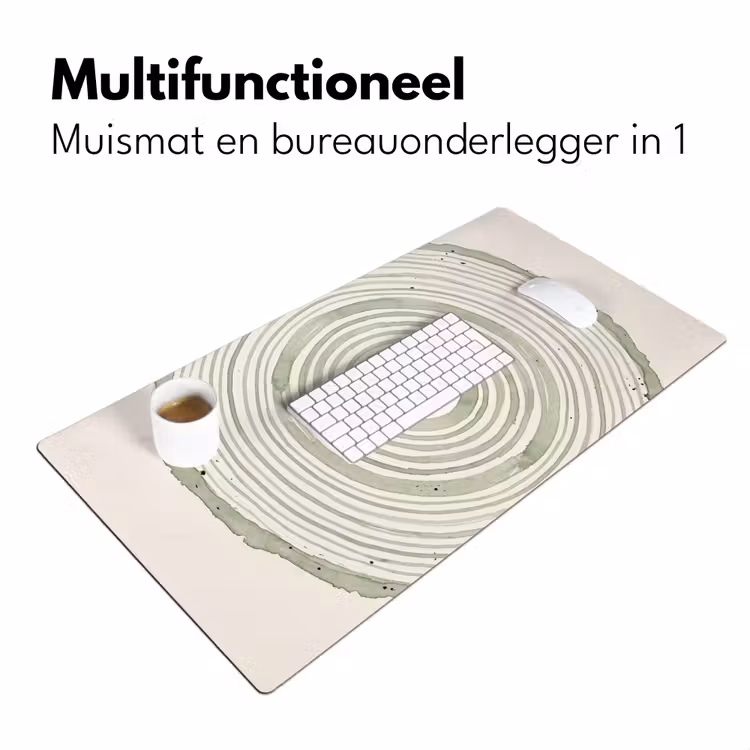 Bureau onderlegger - Abstractie - Cirkels - Waterverf - Groen - Modern — 7