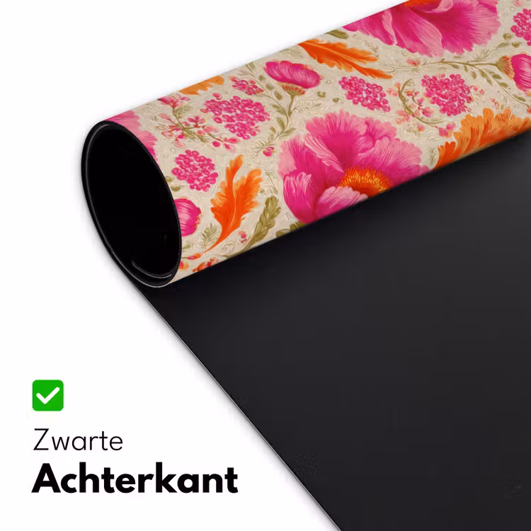 Bureau onderlegger - Bloemen - Barok - Roze - Oranje — 5