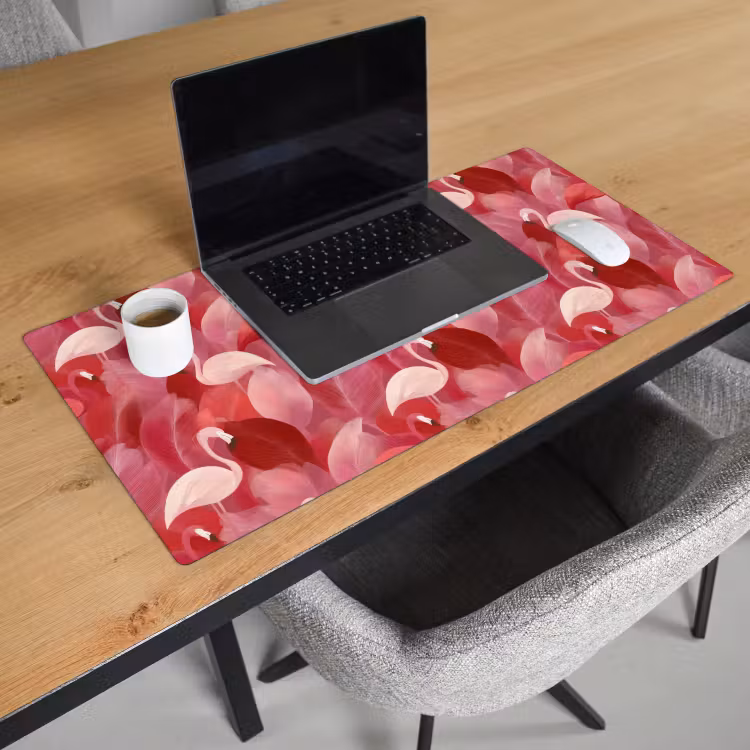 Bureau onderlegger - Flamingo - Botanisch - Elegant - Roze - Rood — 3