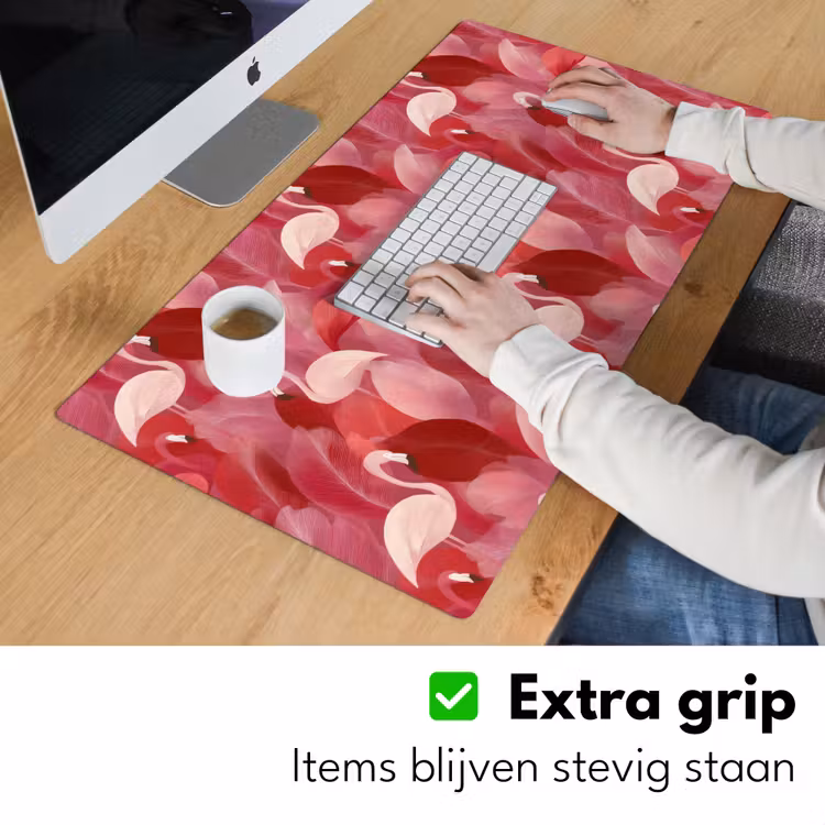 Bureau onderlegger - Flamingo - Botanisch - Elegant - Roze - Rood — 6