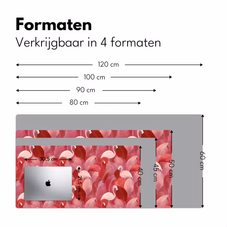 Bureau onderlegger - Flamingo - Botanisch - Elegant - Roze - Rood — 8