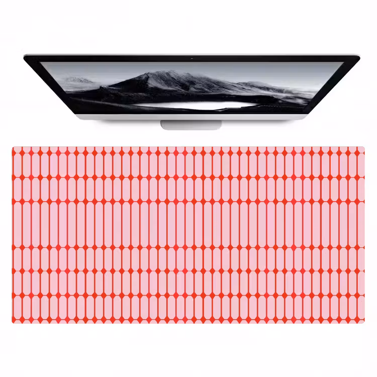 Bureau onderlegger - Geometrisch - Minimalistisch - Rood - Roze — 1