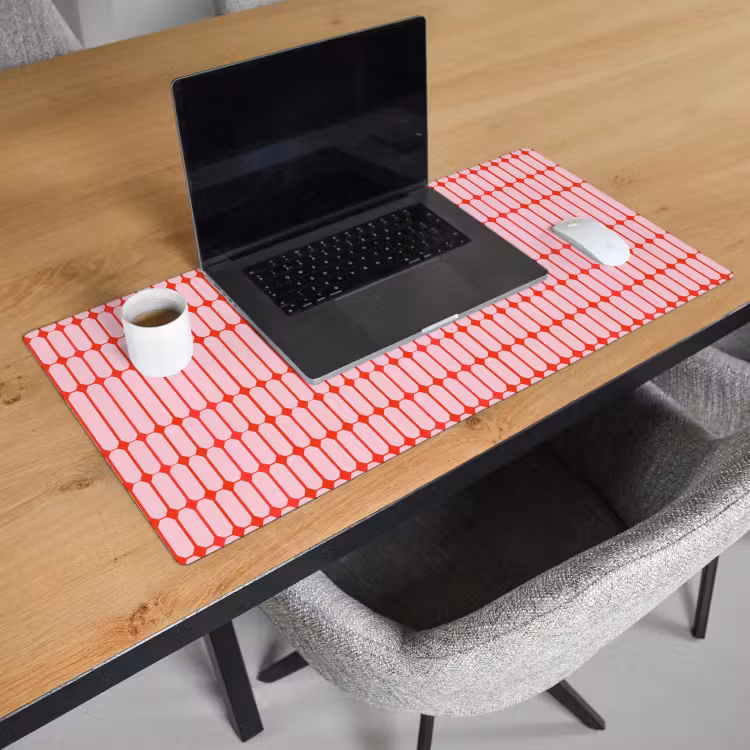 Bureau onderlegger - Geometrisch - Minimalistisch - Rood - Roze — 3