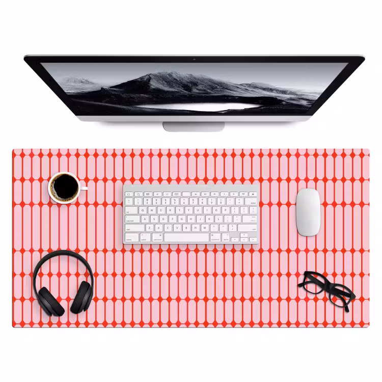 Bureau onderlegger - Geometrisch - Minimalistisch - Rood - Roze — 4