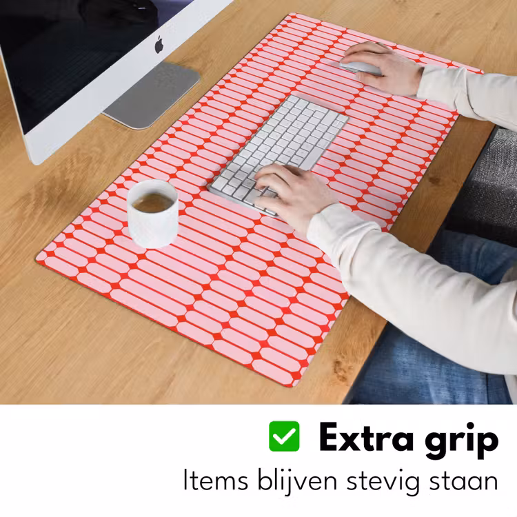 Bureau onderlegger - Geometrisch - Minimalistisch - Rood - Roze — 6
