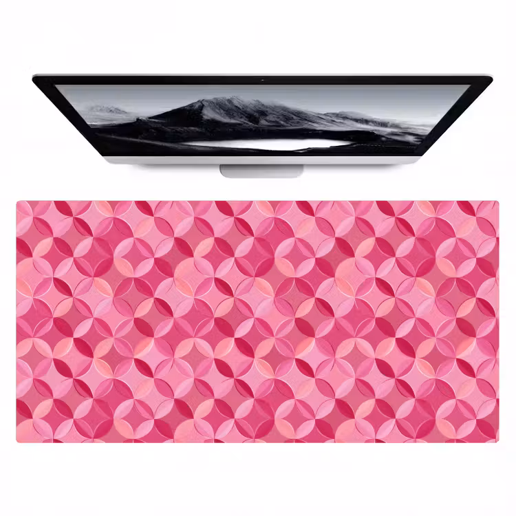 Bureau onderlegger - Geometrisch - Mozaïek - Modern - Roze — 1