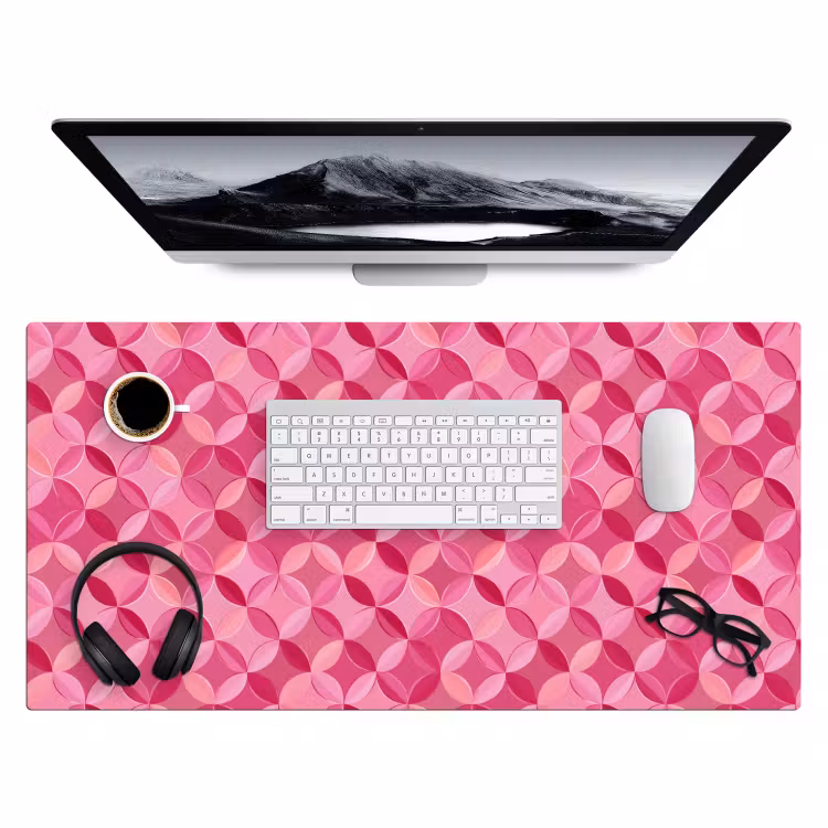 Bureau onderlegger - Geometrisch - Mozaïek - Modern - Roze — 4