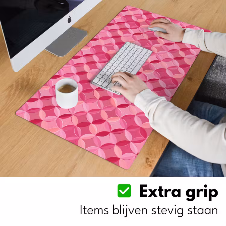Bureau onderlegger - Geometrisch - Mozaïek - Modern - Roze — 6