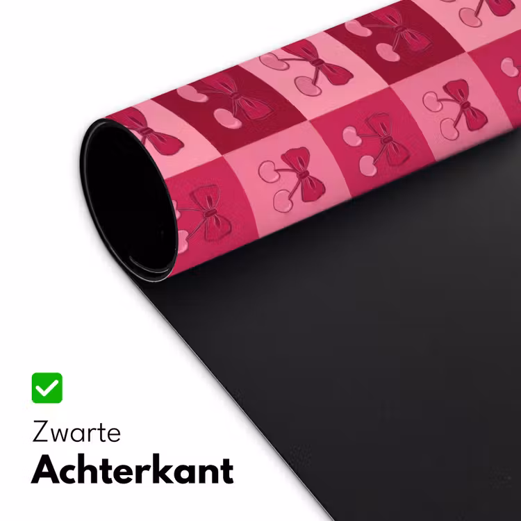 Bureau onderlegger - Kersen - Strikjes - Speels - Roze - Bordeaux — 5