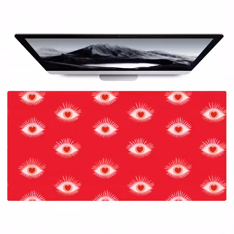 Bureau onderlegger - Ogen - Hart - Abstract - Rood - Roze — 1