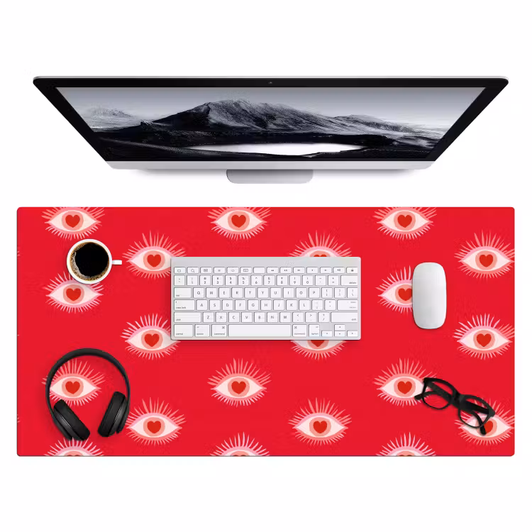 Bureau onderlegger - Ogen - Hart - Abstract - Rood - Roze — 4