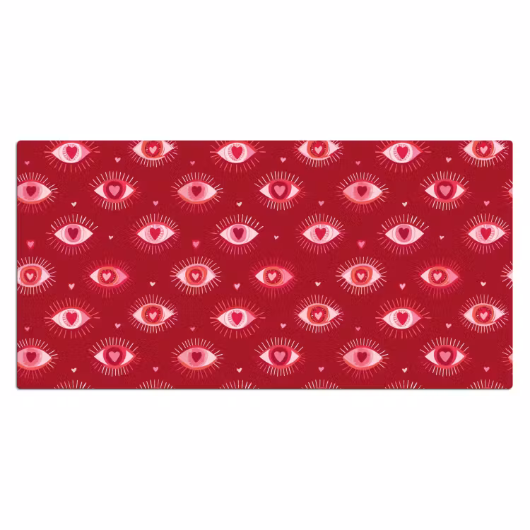 Bureau onderlegger - Ogen - Patroon - Roze - Donkerrood — 2