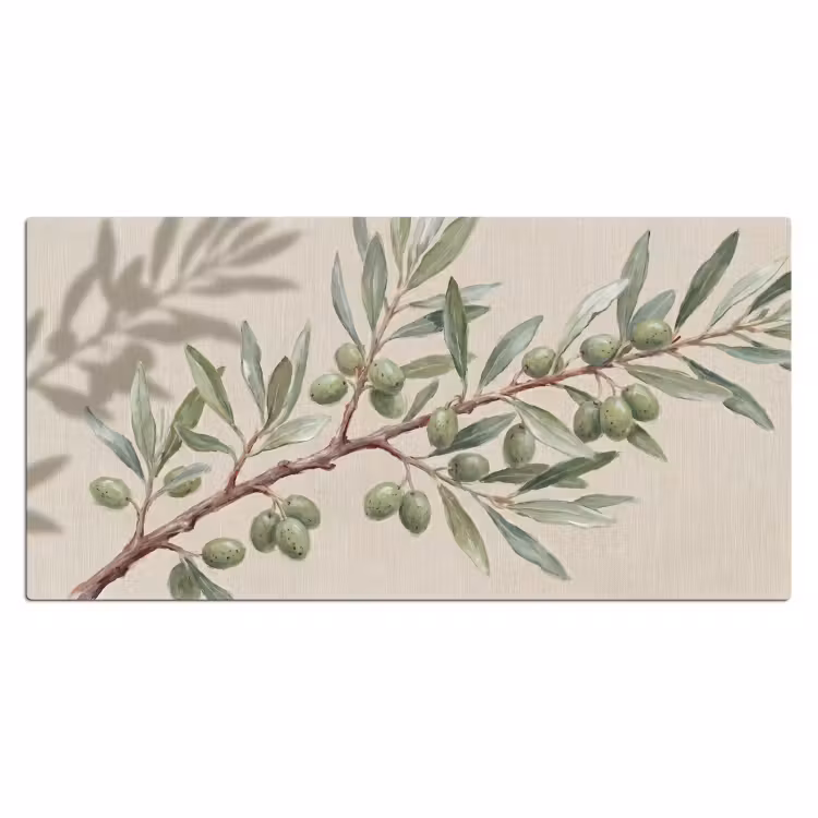 Bureau onderlegger - Olijftak - Bladeren - Natuur - Groen - Beige — 2