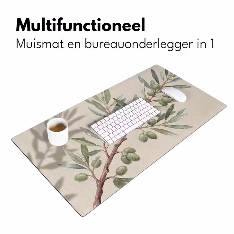 Bureau onderlegger - Olijftak - Bladeren - Natuur - Groen - Beige — 7
