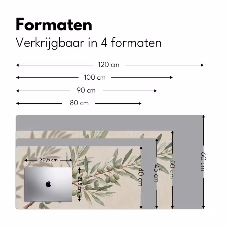 Bureau onderlegger - Olijftak - Bladeren - Natuur - Groen - Beige — 8