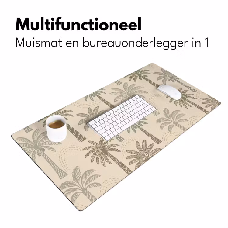 Bureau onderlegger - Palmbomen - Patroon - Tropisch - Beige — 7