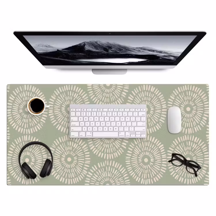 Bureau onderlegger - Patroon - Cirkels - Abstract - Modern - Groen — 4