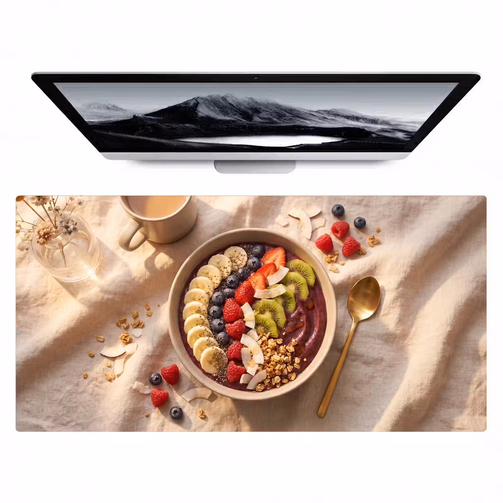 Bureau onderlegger - Eten - Ontbijtkom - Fruit - Gezond - Kleurrijk — 1