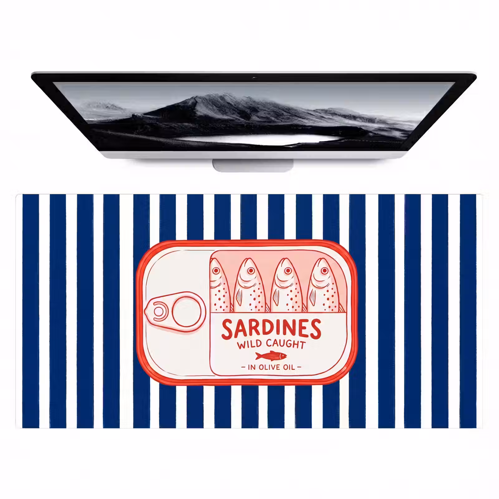 Bureau onderlegger - Eten - Vis - Blik - Illustratie - Rood — 1