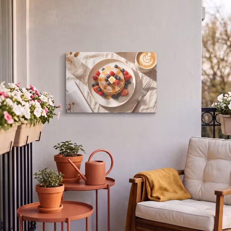 Buiten canvas - Pannenkoeken - Bessen - Ontbijt - Modern - Beige — 4