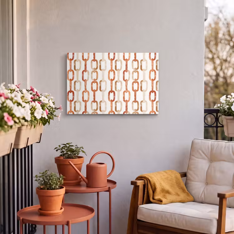 Buiten canvas - Schakels - Patroon - Aquarel - Terracotta — 4