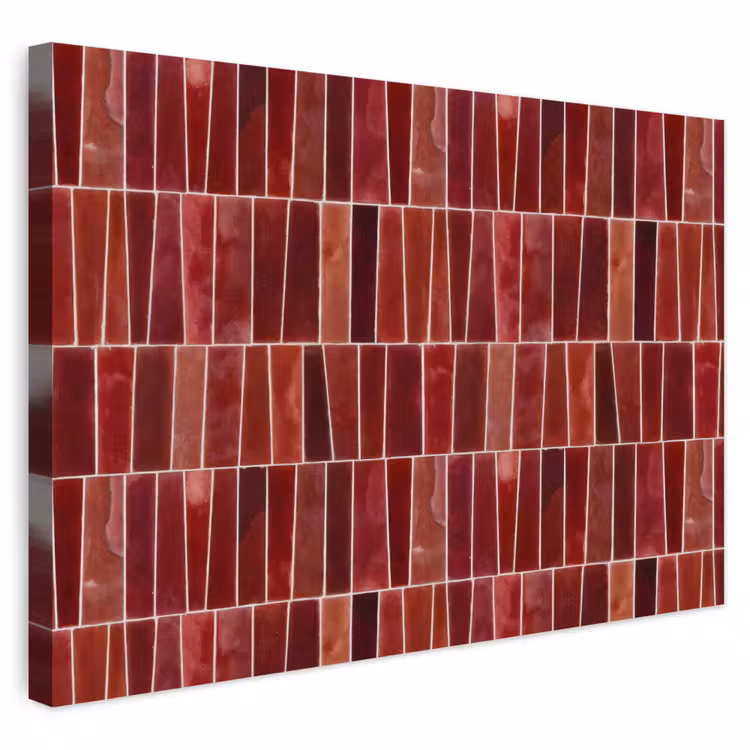 Buiten canvas - Tegels - Modern - Structuur - Dieprood — 1