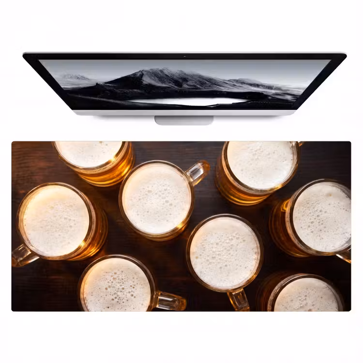 Bureau onderlegger - Bier - Glazen - Schuim - Hout - Drank — 1