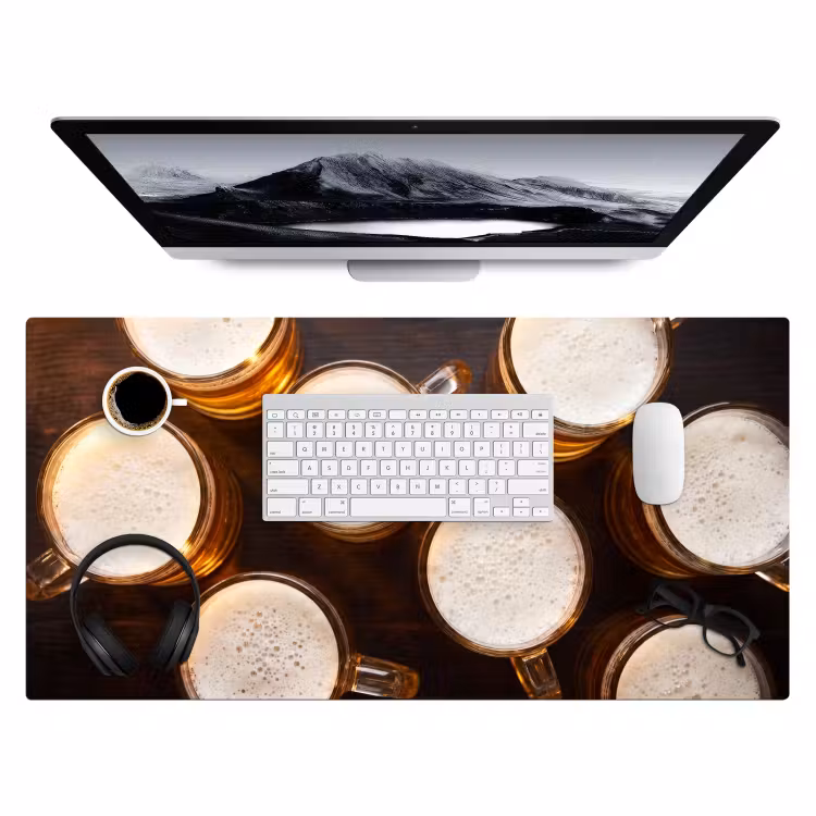 Bureau onderlegger - Bier - Glazen - Schuim - Hout - Drank — 4