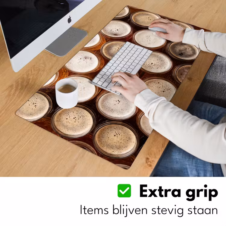 Bureau onderlegger - Eten - Glazen - Drank - Patroon - Bruin — 6
