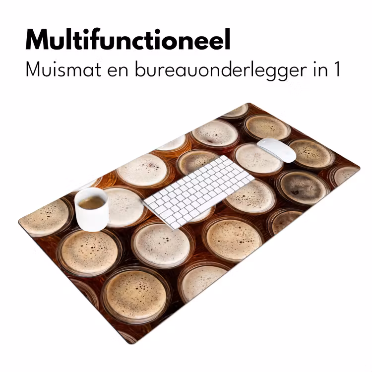Bureau onderlegger - Eten - Glazen - Drank - Patroon - Bruin — 7