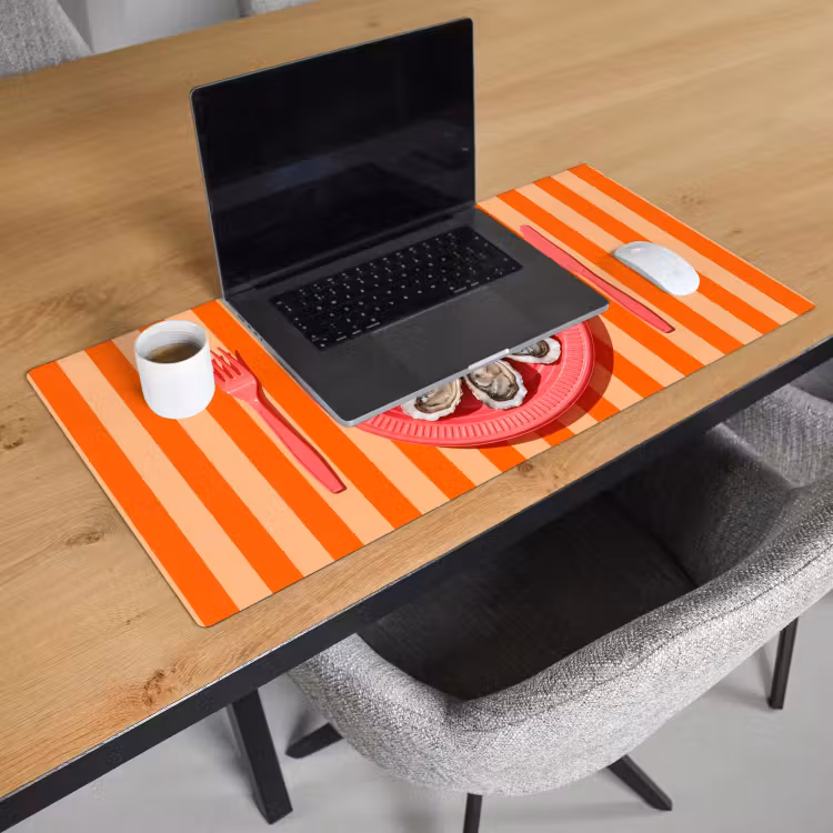 Bureau onderlegger - Eten - Oester - Zeevruchten - Oranje - Modern — 3