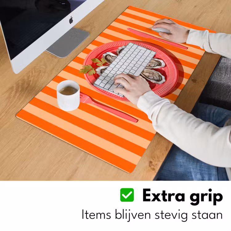Bureau onderlegger - Eten - Oester - Zeevruchten - Oranje - Modern — 6