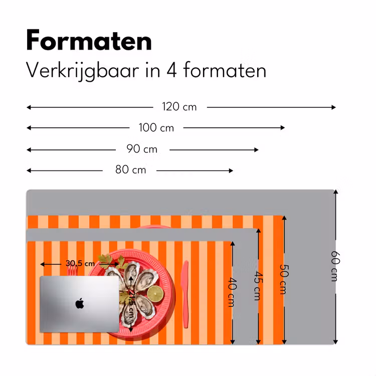 Bureau onderlegger - Eten - Oester - Zeevruchten - Oranje - Modern — 8