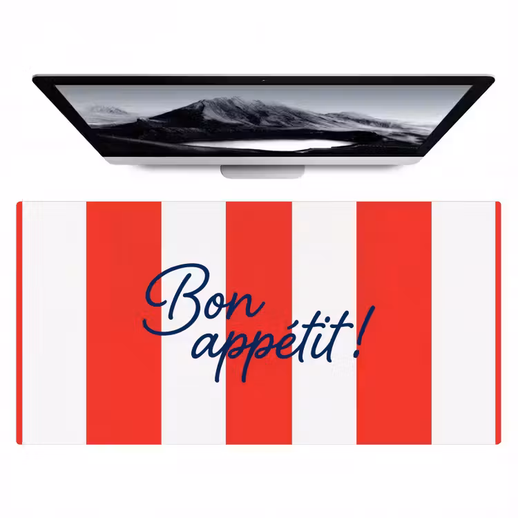 Bureau onderlegger - Eten - Spreuk - Keuken - Grafisch - Rood-Wit — 1