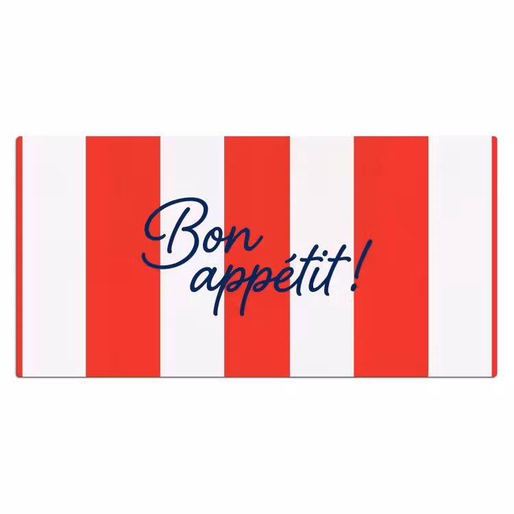 Bureau onderlegger - Eten - Spreuk - Keuken - Grafisch - Rood-Wit — 2