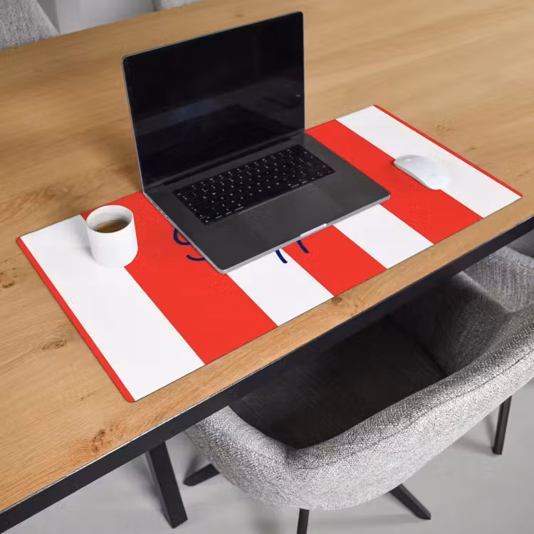 Bureau onderlegger - Eten - Spreuk - Keuken - Grafisch - Rood-Wit — 3