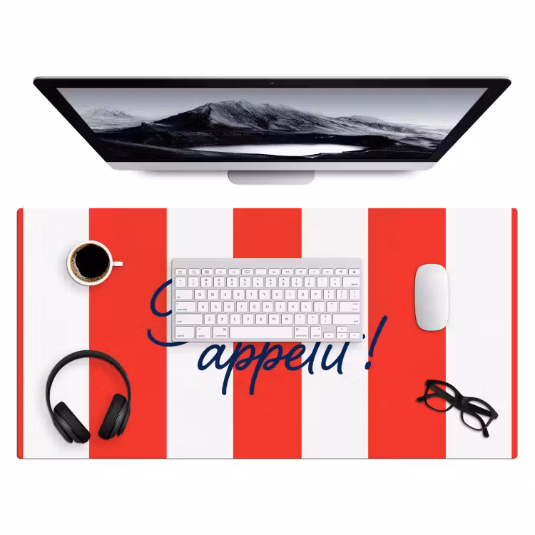 Bureau onderlegger - Eten - Spreuk - Keuken - Grafisch - Rood-Wit — 4