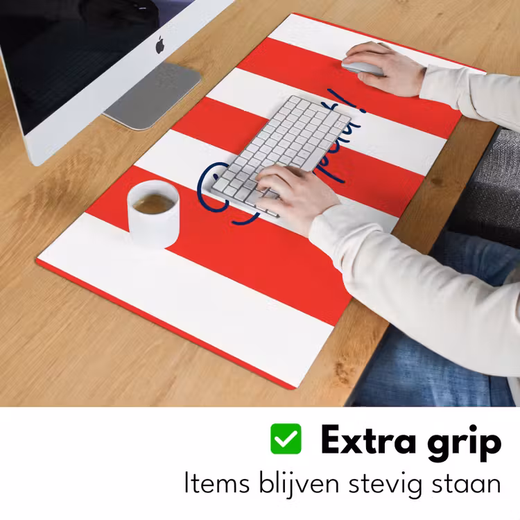 Bureau onderlegger - Eten - Spreuk - Keuken - Grafisch - Rood-Wit — 6