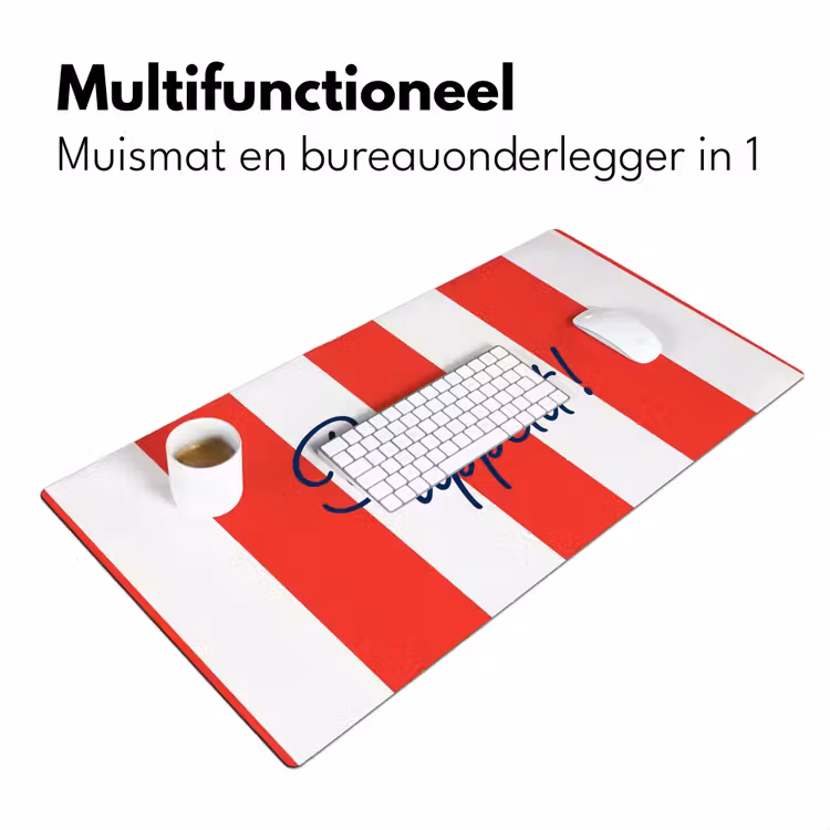Bureau onderlegger - Eten - Spreuk - Keuken - Grafisch - Rood-Wit — 7