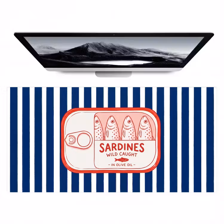 Bureau onderlegger - Eten - Vis - Blik - Illustratie - Rood — 1