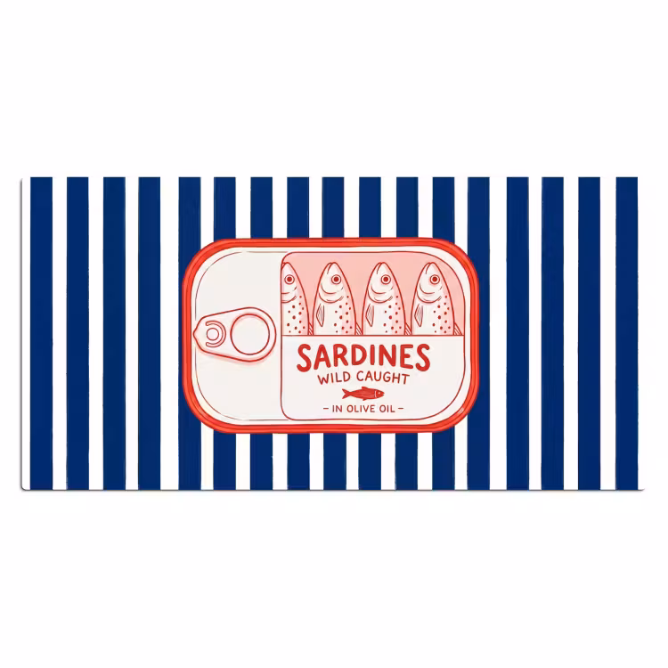 Bureau onderlegger - Eten - Vis - Blik - Illustratie - Rood — 2